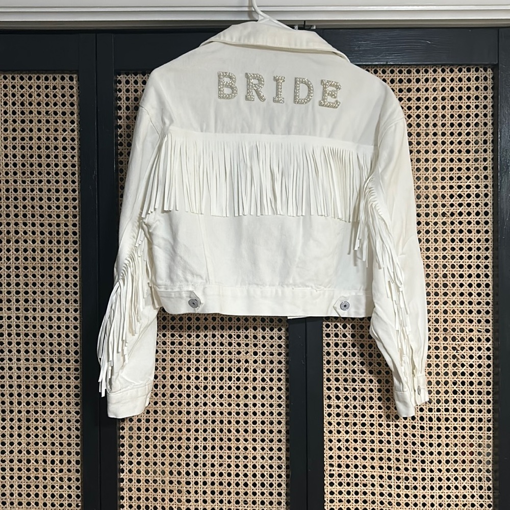 Cropped Fringe BRIDE jacket